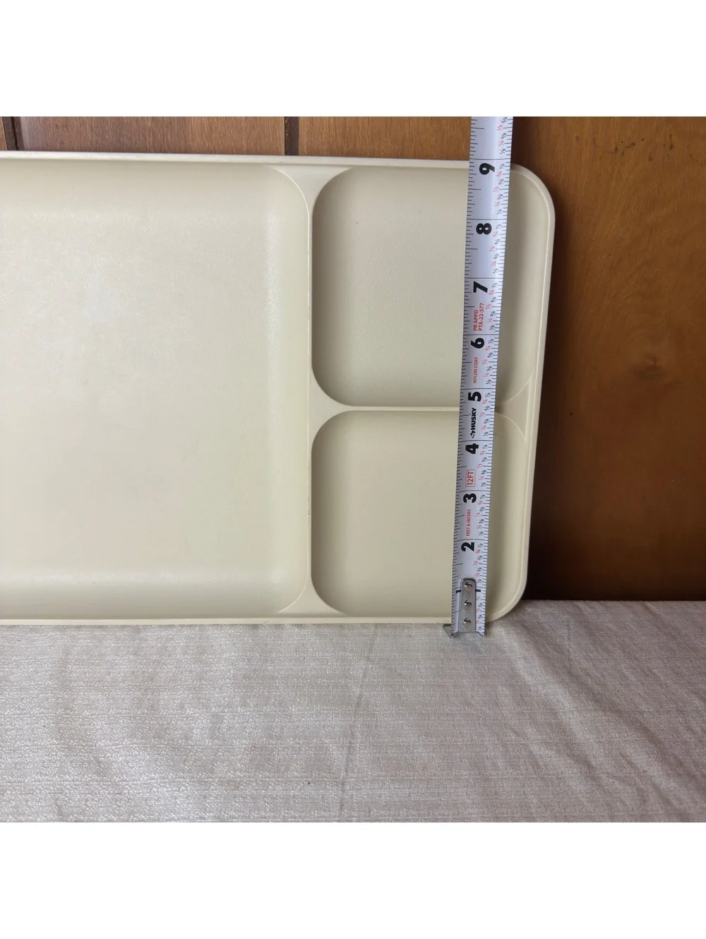 Vintage Tupperware Divided Serving Tray Beige 4 Compartment Organizer Made USA